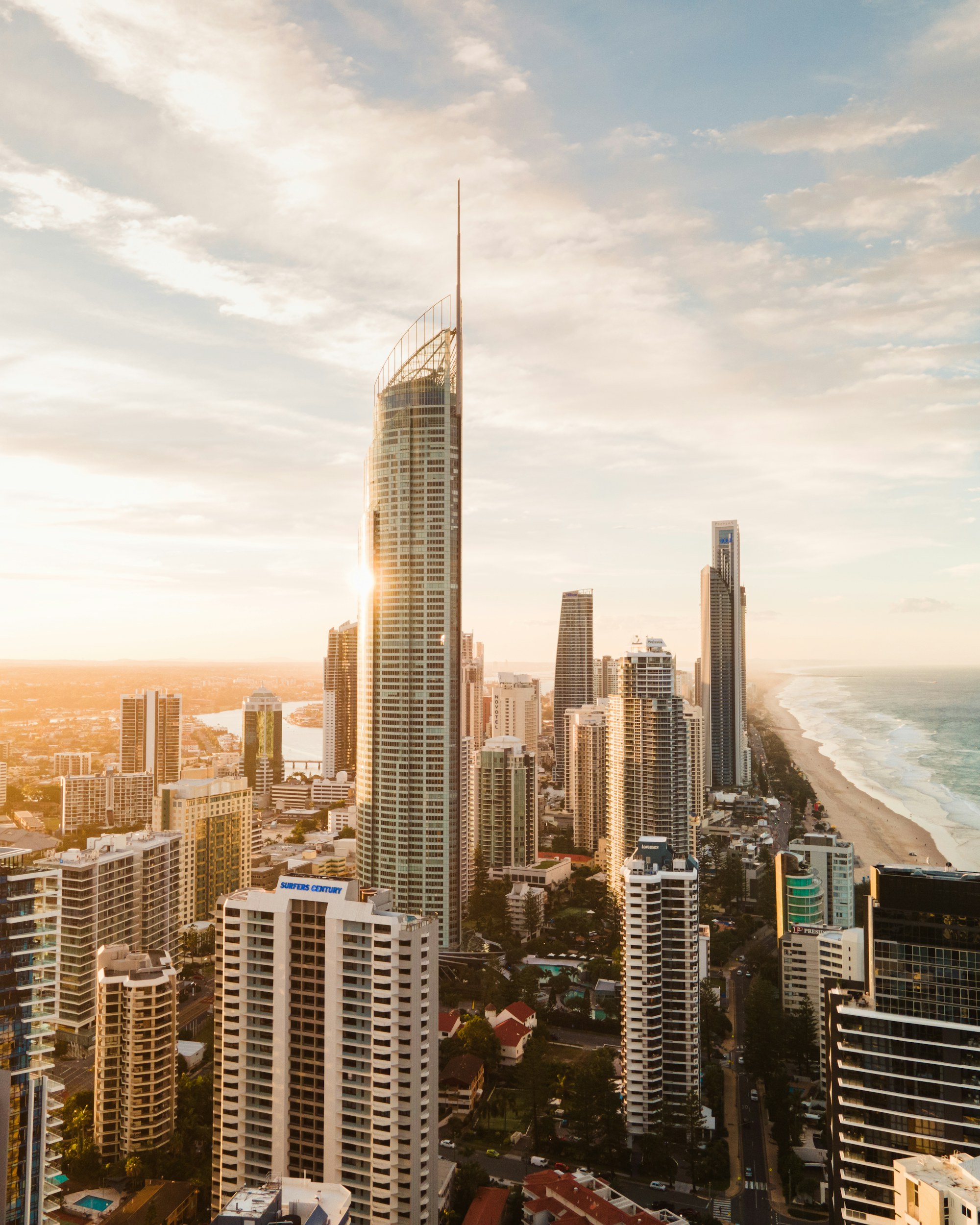 Gold Coast coastline and skyline